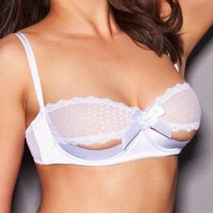 Frederick's of Hollywood Satin & Lace Peekaboo Bra